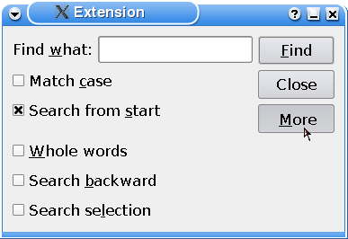 Screenshot of the Extension example