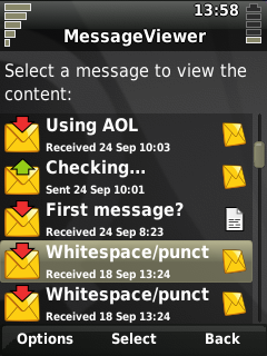 Screenshot of the MessageViewer example